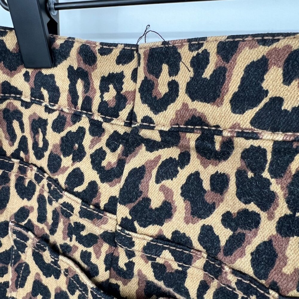 J.CREW 9" High Rise Skinny Jeans Size 32 Waist Exposed Button Fly Leopard Print - Picture 8 of 15